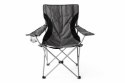 Krzesło turystyczne campingowe czarno-szare