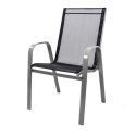 Zestaw ogrodowy - 4 krzesła i szklany stolik - czarny
