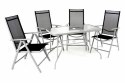 Zestaw ogrodowy składany stół + 4 krzesła - czarny