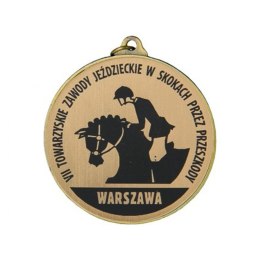 Medal Złoty- Pływanie - Medal Stalowy Z Grawerem Na Laminacie