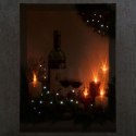 Podświetlany obraz - świece z winem, 5 LED, 30 x 40 cm