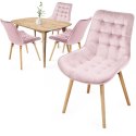 MIADOMODO Zestaw krzeseł do jadalni, różowy, 4 sztuki