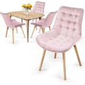 MIADOMODO Zestaw krzeseł do jadalni, różowy, 4 sztuki