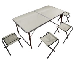 Zestaw kempingowy, stół i 4 krzesła, 120 x 60 cm