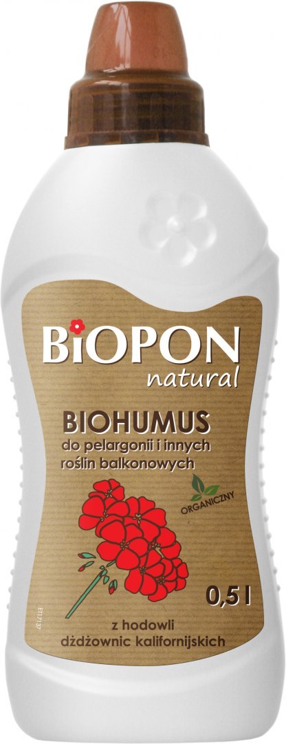 BIOHUMUS - DO . PELARGONII I INNYCH ROŚLIN, BALKONOWYCH 0.5L