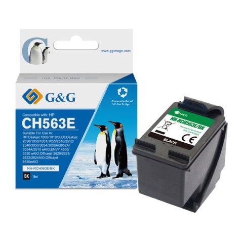 G&G kompatybilny ink / tusz z CH563EE, HP 301XL, black, 18ml, ml NH-RC563BK, dla HP Deskjet 1000, 2000, 3000, 1050, 2050, 3050 A