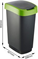 TWIST Kosz na śmieci 50 L - zielony