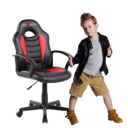 Gamingowy dla dzieci fotel Red Fighter C5, czarno-czerwony, + mikrofon Marvo MIC-02