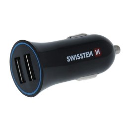 Ładowarka samochodowa SWISSTEN 12W, 2-portowy, USB-A, kabel USB-C