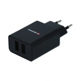 Zasilacz / sieciowy adapter SWISSTEN 10W, 2-portowy, USB-A, kabel Lightning Mfi, biały