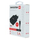 Zasilacz / sieciowy adapter SWISSTEN 5W, 1 port, USB-A, kabel Lightning Mfi, biały