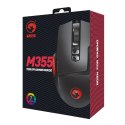 Marvo Mysz M355 6400DPI optyczna 9kl. 1 scroll przewodowa USB czarna do gry podświetlona