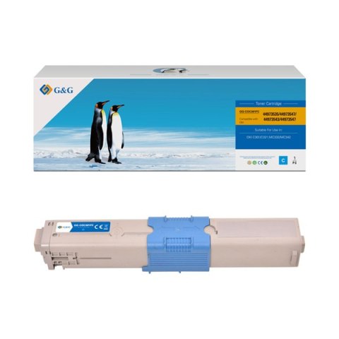 G&G kompatybilny toner z 44973535, cyan, 1500s, NT-COC301FC, dla OKI C301, C321, MC332, MC342, N