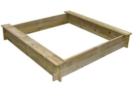 Piaskownica drewniana kwadratowa z dwoma siedziskami