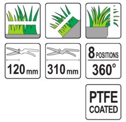 Nożyce do trawy 310 mm 8 pozycji (360 °)
