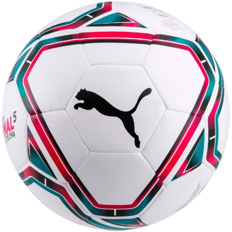 Piłka nożna Puma teamFINAL 21 Lite Ball 290g biało-różowo-niebieska 83313 01