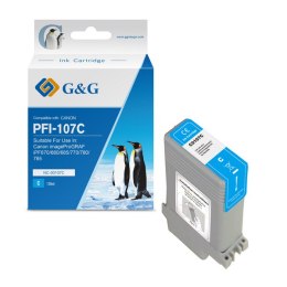 G&G kompatybilny ink / tusz z PFI107C, cyan, 130ml, NC-00107C, 6706B001, dla Canon iPF-680, 685, 780, 785