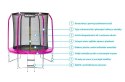 Marimex Trampolina 183 cm różowa + siatka zabezpieczająca +