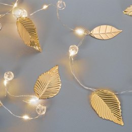 Oświetlenie perełki i złote listki, 20 diod LED, ciepła biel
