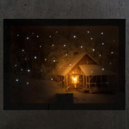 Podświetlany obraz, Dom Zimowy, 1 LED, 30 x 40 cm