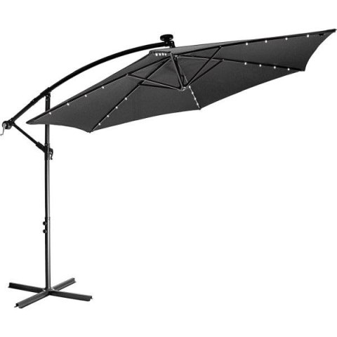 STILISTA Parasol ogrodowy z rączką 3,5m antracyt + LED