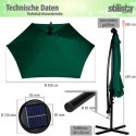 STILISTA Parasol ogrodowy z rączką 3,5m antracyt + LED