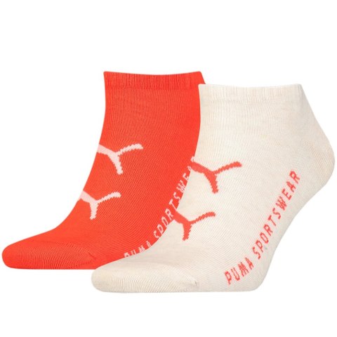 Skarpety Puma Cat Logo Sneaker 2P kremowe, pomarańczowe 935467 02