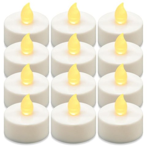 Dekoracyjny zestaw świeczek LED na baterie, biały, 12 sz
